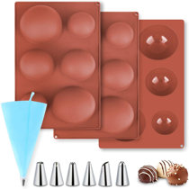 BAKER DEPOT Silicone Bakeware Mold For cake chocolate Jelly Pudding Dessert  Molds 12 Holes With Flower Heart Shape Set of 3