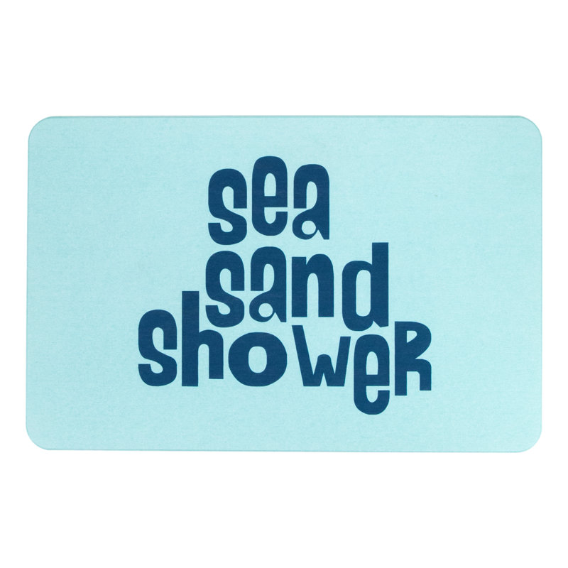 Non-Slip Bath Mat, Aqua Blue