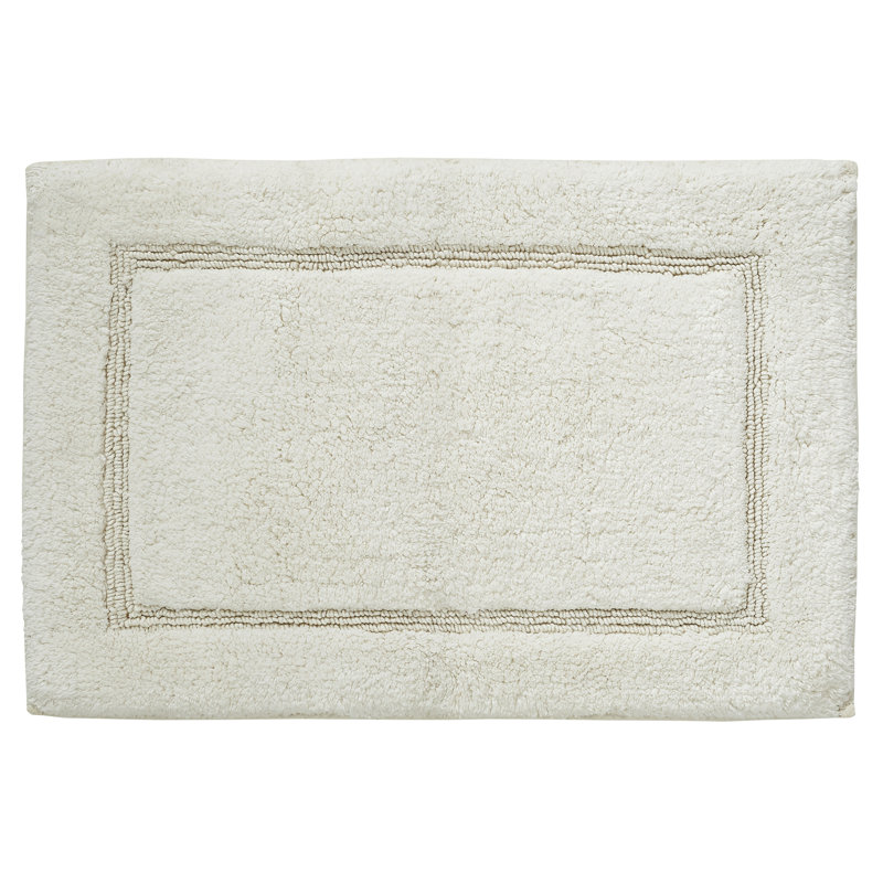 Ensemble de 2 tapis modernes pour salle de bain avec envers antidérapant, Argent