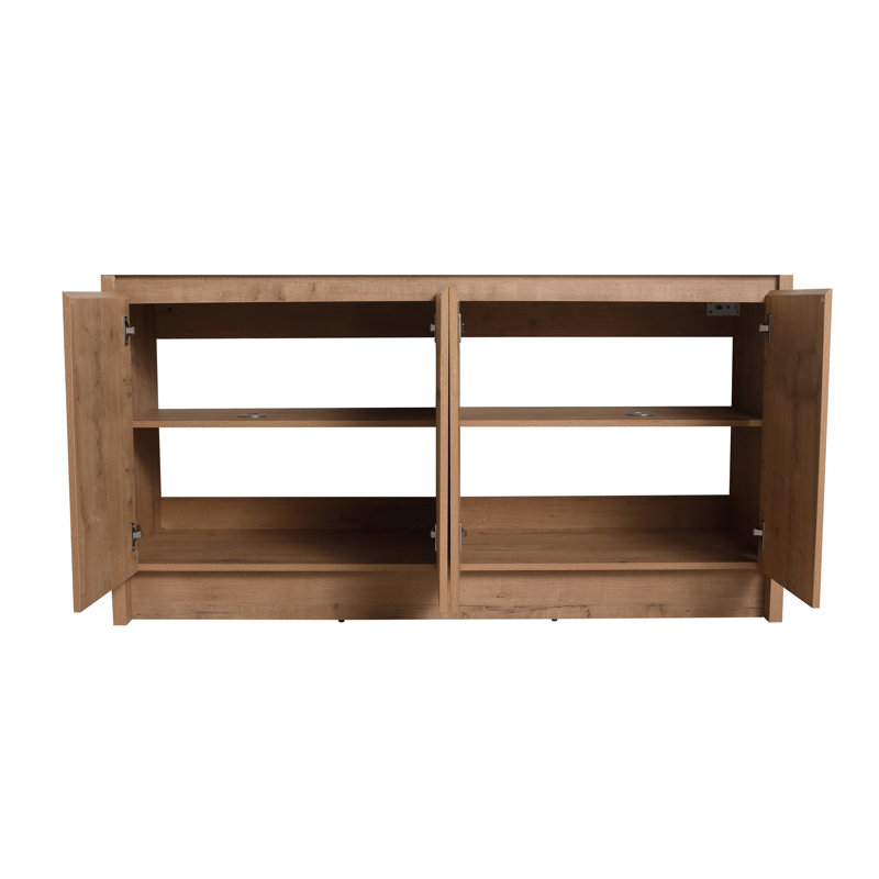 Base de meuble-lavabo double 60 po avec 4 portes et 2 tablettes réglables