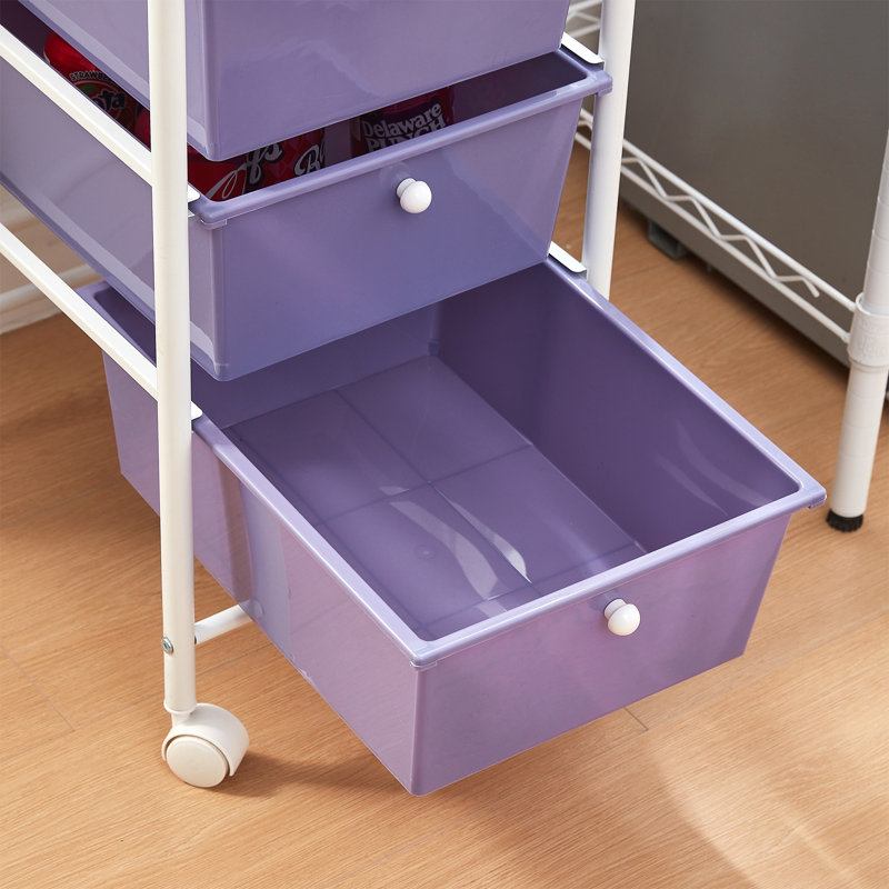 Commode de rangement à 3 tiroirs Suprima, Mauve