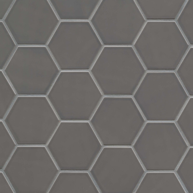 Hedron 4" x 5" Ceramic Wall Tile, Storm