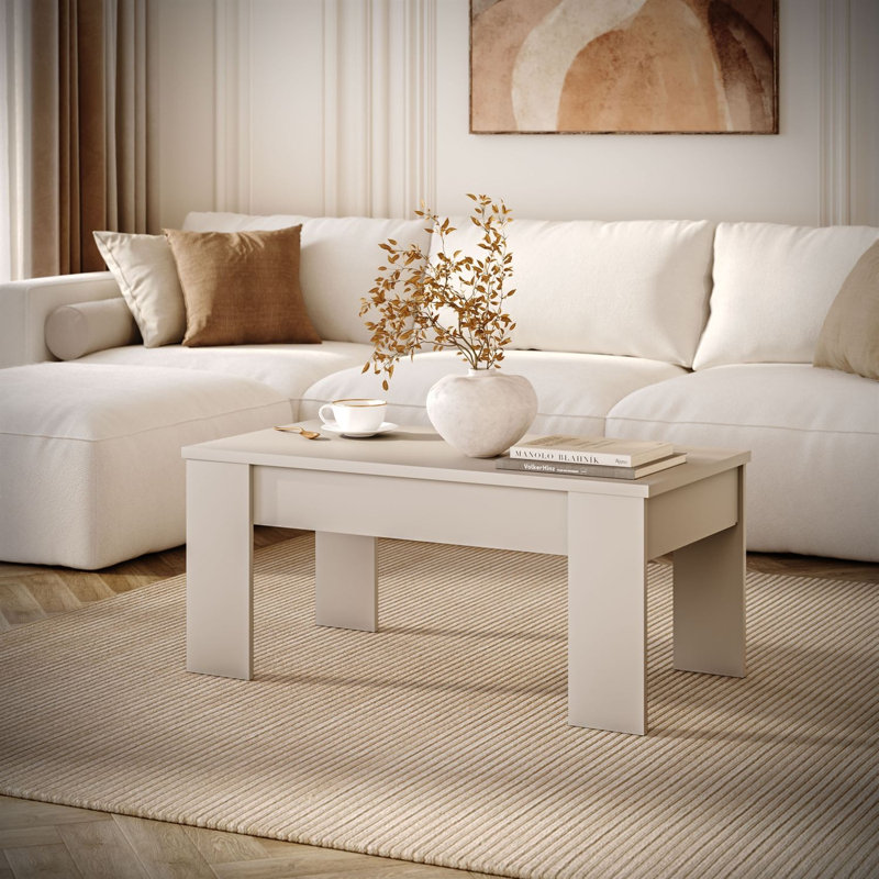 Helenmae Height-Adjustable Coffee Table with Storage, Cashmere