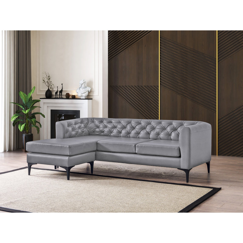 Glenyce Upholstered Sectional, Gray Zen