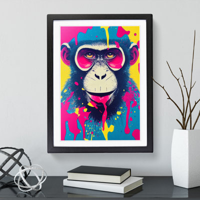 Painted Monkey No.3 Abstract - Single Picture Frame Print