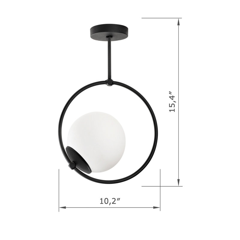 Metal Body Globe Semi Flush Mount