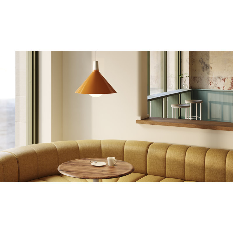 Medium Bower Pendant Light In Anodised Aluminium, Yellow