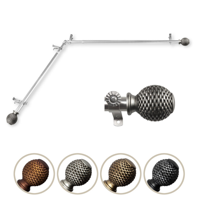 Tringle à rideaux réglable simple, 28" - 48", Nickel satiné