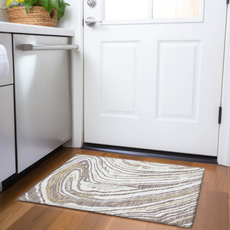 Premium Machine Washable Cossette AMF1051 Swirls Rug, Rectangle 1'8" x 2'6"