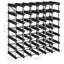 Elodie 42 Bottle Solid Wood Floor Wine Bottle & Glass Rack in Black