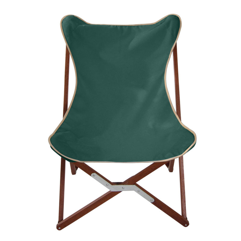 Burel Wicker Outdoor Armless Lounge Chair, Green