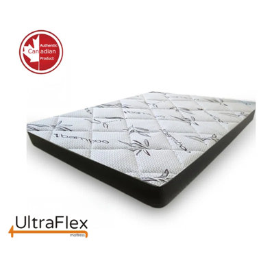 UltraFlex DreamEasy 5.5" - Canadian-Made Medium Firm Gel Infused Comfort with Quilted Top, Pressure Relief, Cooling Technology, Bamboo Cover, CertiPUR-US Certified Foam