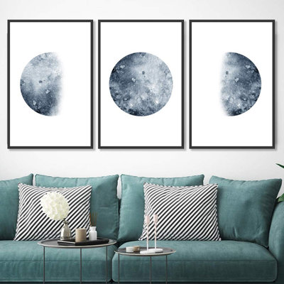 Moon " Moon Phrases Simple Minimalist Home Artwork Decoration For Living Room Bedroom " 3 - Pieces
