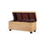 42" Natural Rattan & Solid Mahogany Lift-Top Storage Trunk
