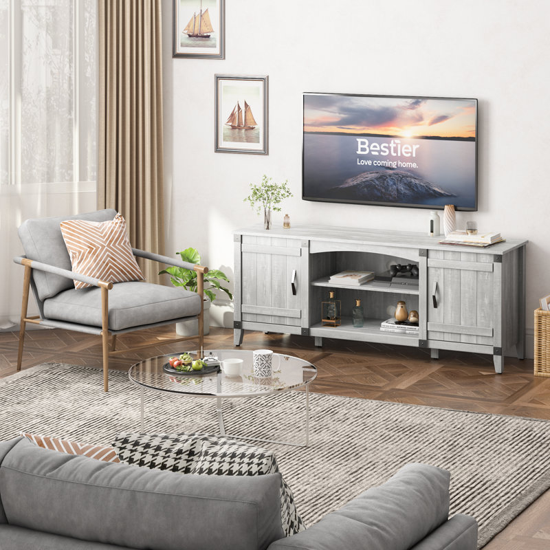 Hahne TV Stand for TVs up to 65", White Wash