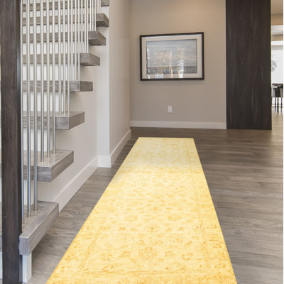 Tapis intérieur en laine de couloir 2 pi 6 po x 10 pi 1 po à la main one-of-kind-noué la 2010 chobi crème Afandor