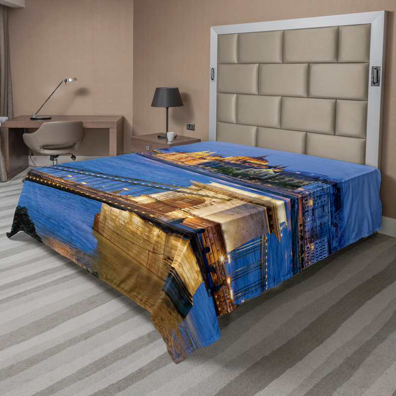 Multicolore_13648 Ambesonne, Drap plat pour très grand lit californien
