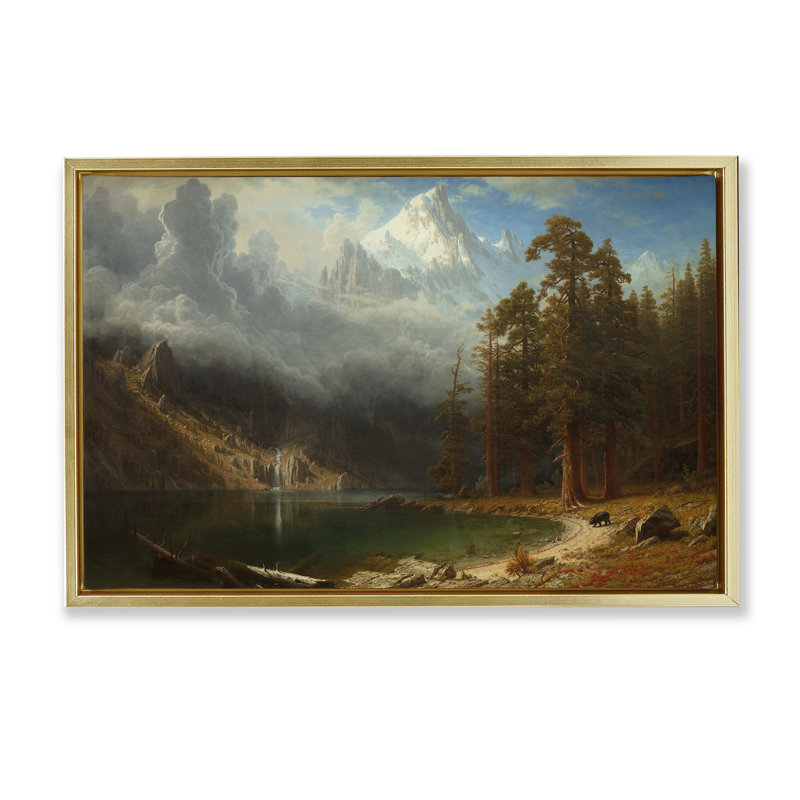 Toile flottante encadrée classique "Mont Corcoron" par one1000paintings, H 17 po x l 25 po, Cadre flottant métallique doré