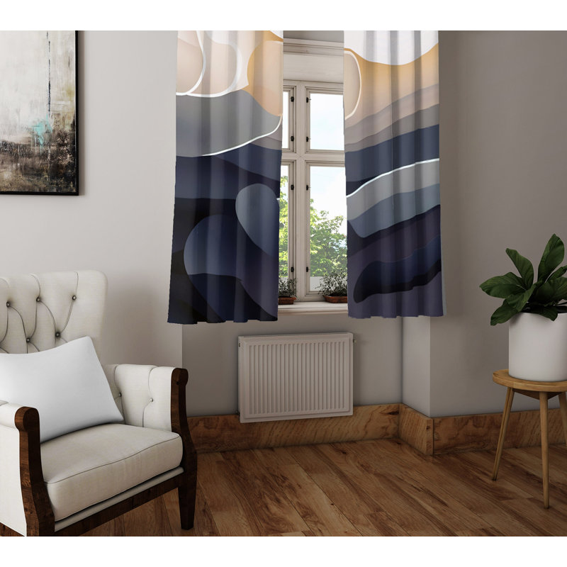 Paire de rideaux semi-transparents en polyester Demeray, L 20 po x L 82 po