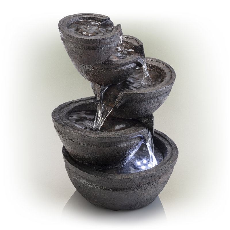 Outdoor Cascade Fountain with Lights