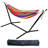 Basics Double Hammock with Space Saving Metal Stand, Indoor Hammock Stand with Carrying Bag, Strong Load-Bearing, Striped Print
