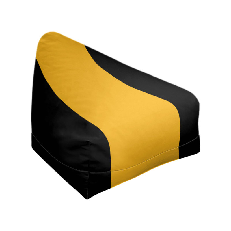 Bean Bag Cover, 30" H x 27" W x 2" D, Black/Pittsburgh Gold
