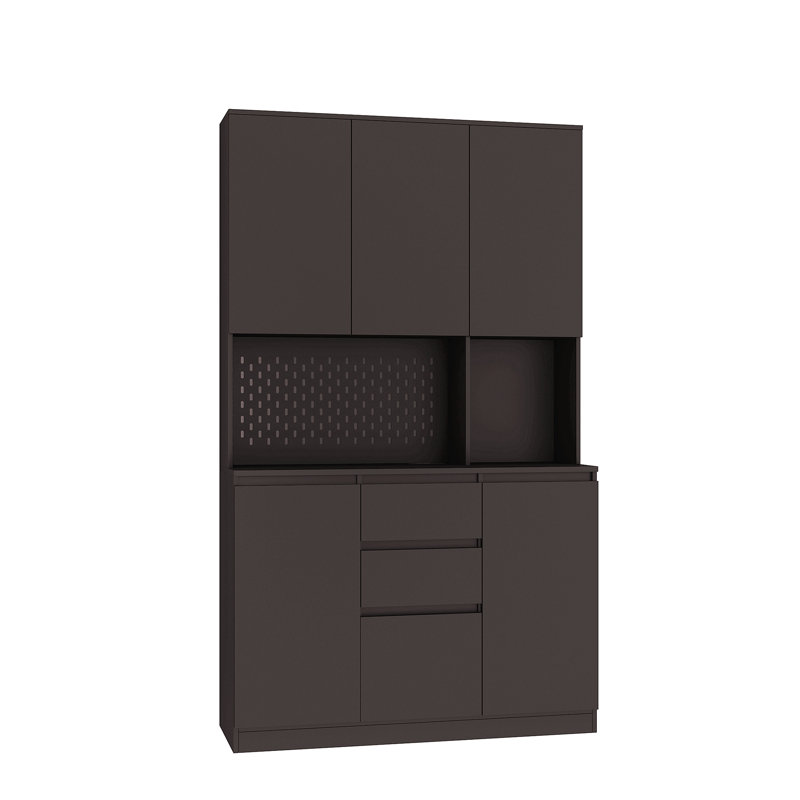 74" Freestanding Kitchen Pantry Cabinet Cupboard With 6 Doors,3 Shelves And 2 Drawer,Versatile Wardrobe & Kitchen Cabinet,Craft Storage Cabinet