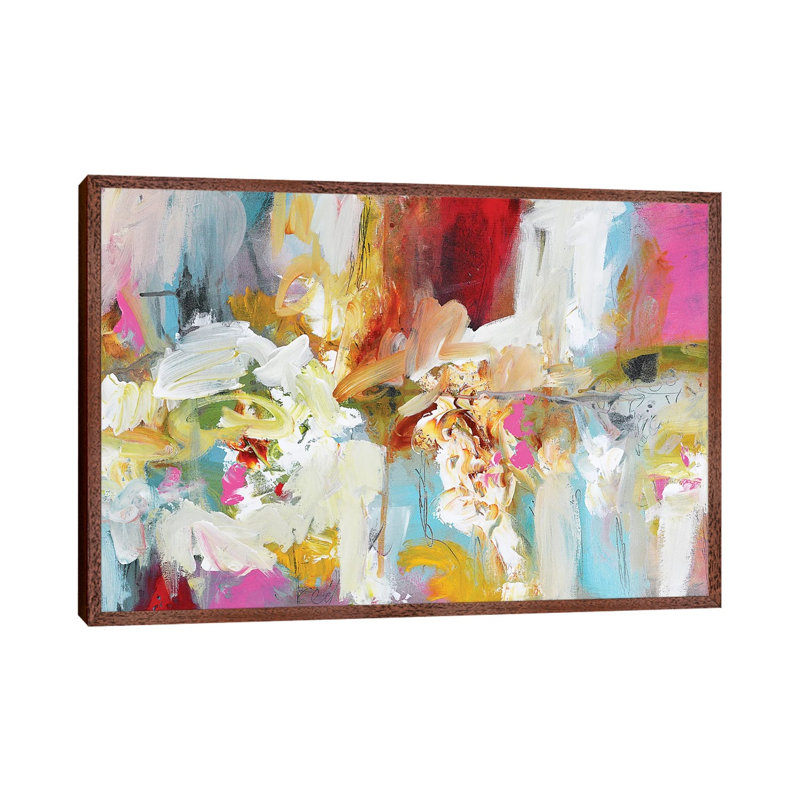 Abstract VIII by Andrada Anghel - Painting on Canvas, 45.72cm H x 66.04cm W x 3.81cm D, Classic Brown Wood Framed