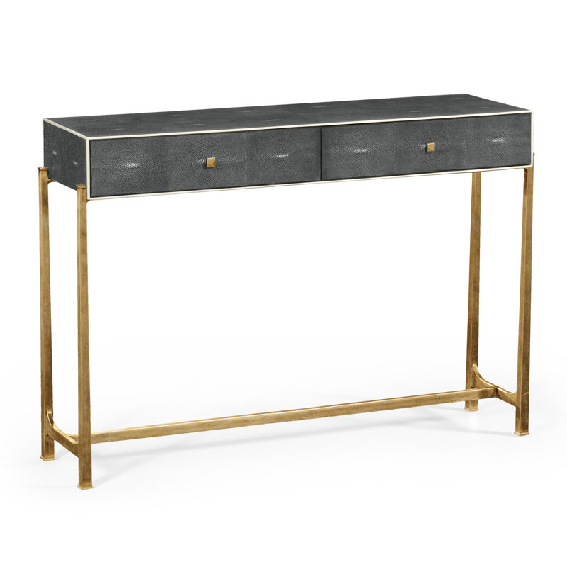 Luxe 48'' W Console Table, Gold, Anthracite Shagreen