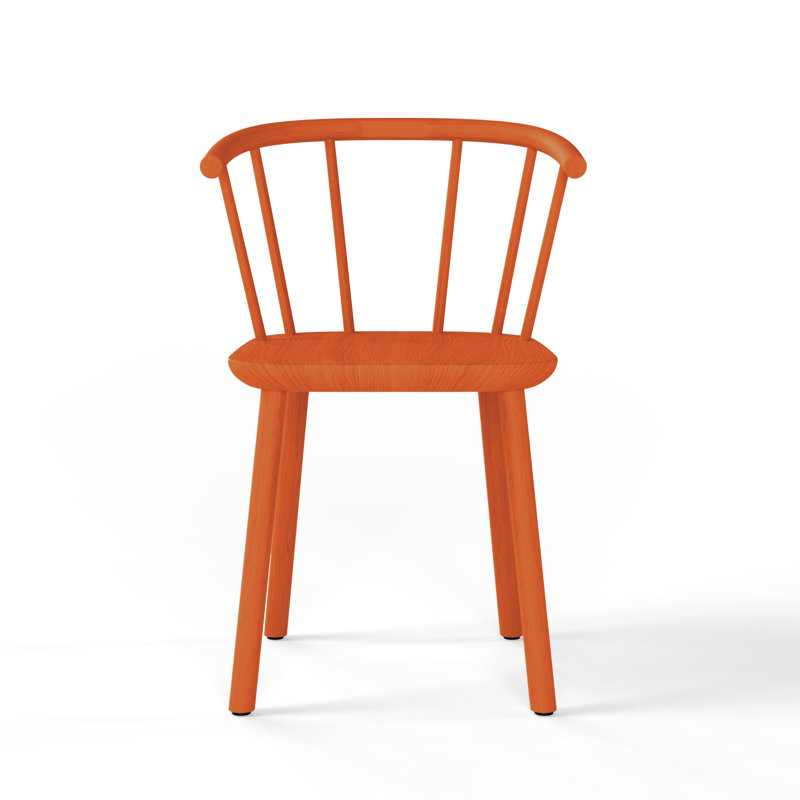 Studio Solid Wood Arm Chair, Orange