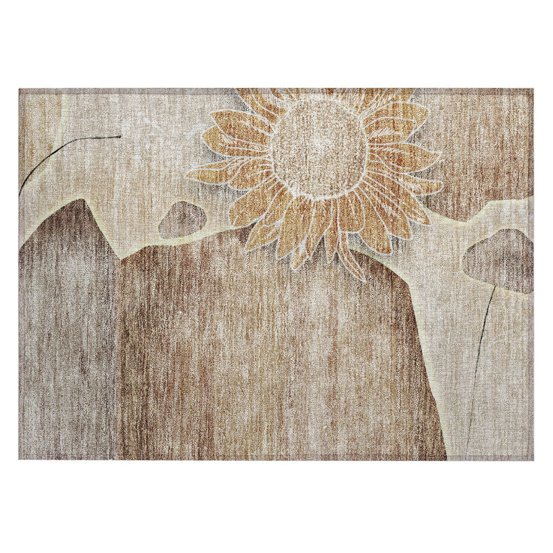 Killingly Washable Floral Indoor / Outdoor Rug, Rectangle 1'8" x 2'6"