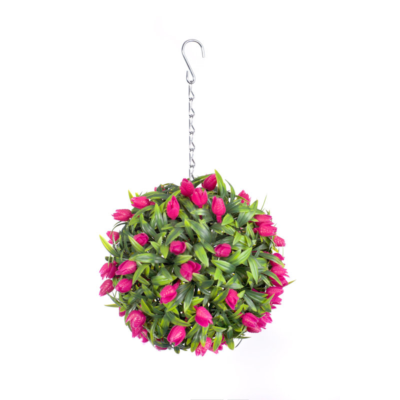 Faux Plant, 24cm H x 24cm W x 24cm D, Pink