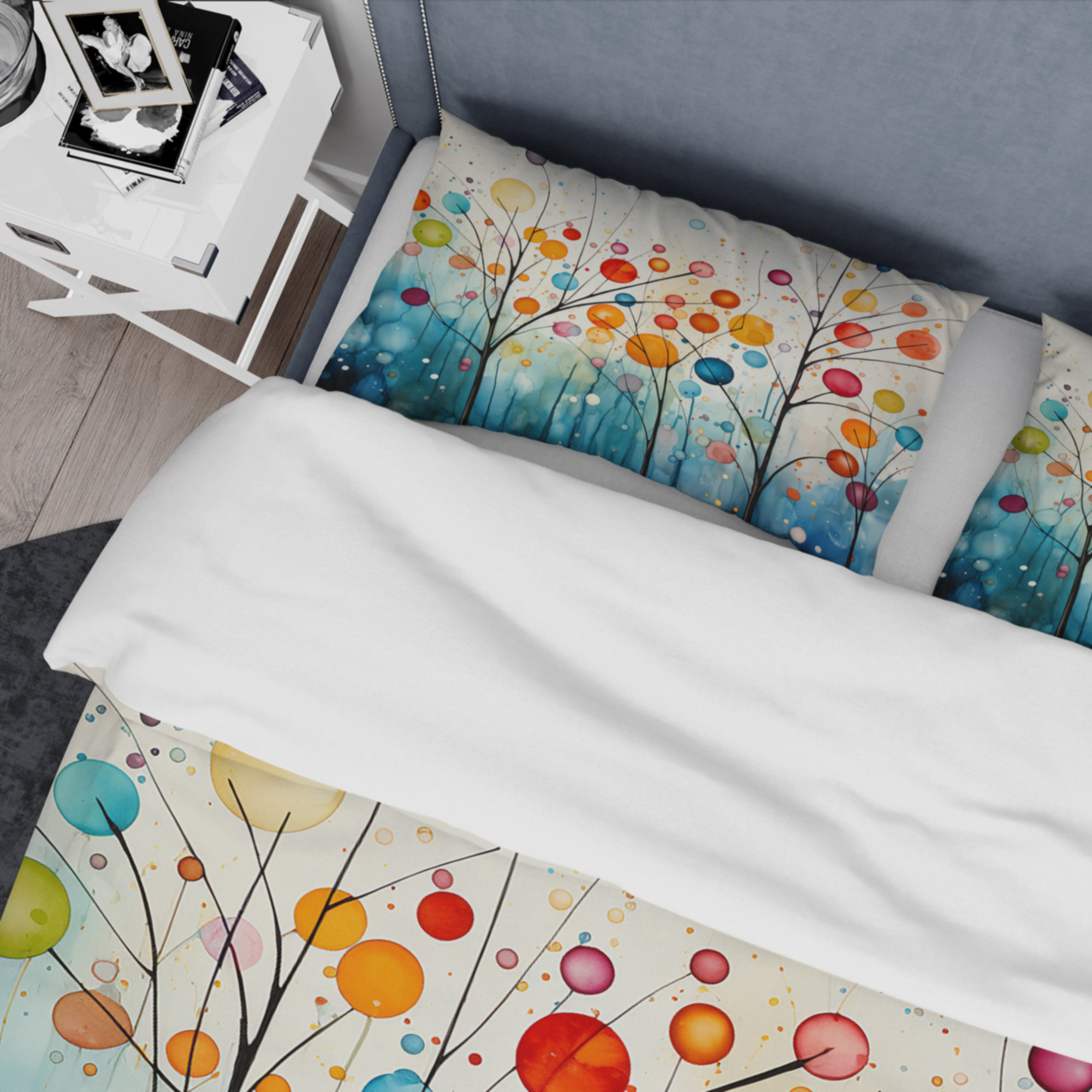 Design Art Teal Mid Century Retro Reflections - Abstract Midcentury