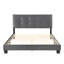 Grand lit plateforme en bois massif, velours gris foncé, tête de lit ajustable dans la tête de lit, mobilier de chambre à coucher-1633372574-1633372575