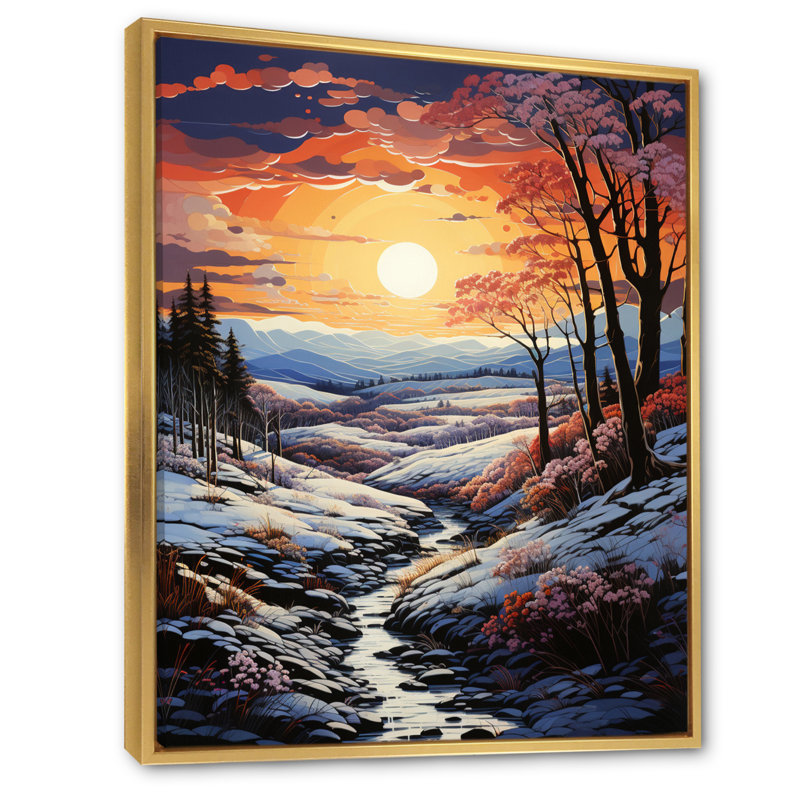 «Attore Aurora Borealis Aurora Symphony VI», reproduction d'art sur toile, H 32 po x l 16 po x P 1 po, Cadre flottant doré