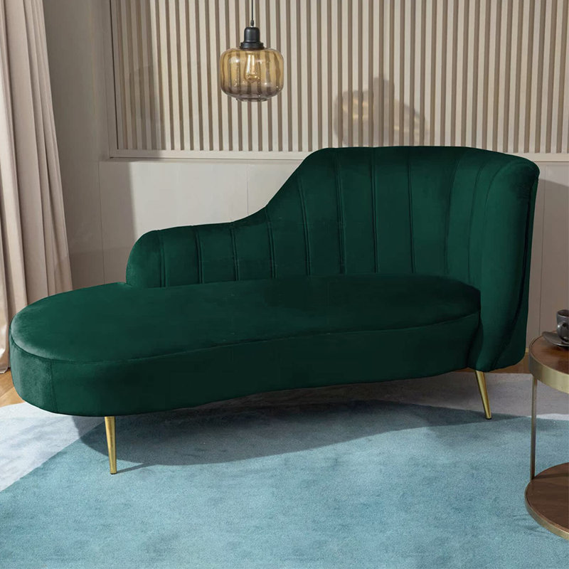 Chaise longue élégante, simple, moderne et créative, Atrovirens, Orienté à droite