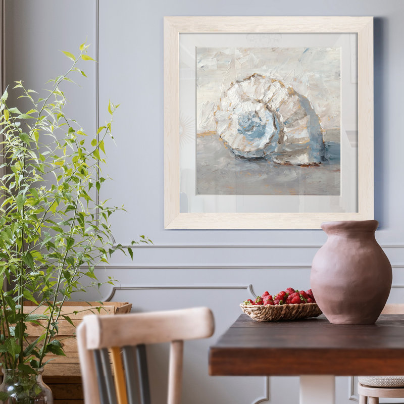Blue Shell Study III-impression de cadre photo sur papier, H 17 po x l 17 po x P 1,5 po, Papier encadré blanc
