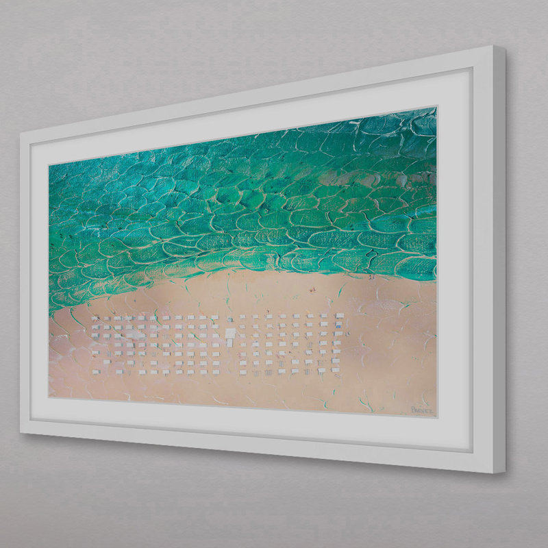 White Aluminum Framed Beach Canvas Print, 12" x 18"