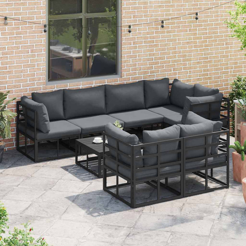 70cm Wide Steel Patio Sofa with Cushions