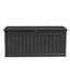 Coffre de terrasse étanche noir de 260 gallons, double - Construction robuste pour un rangement extérieur durable, idéal pour les outils de jardinage et peut servir de banc supplémentaire. Convient également aux accessoires de piscine.