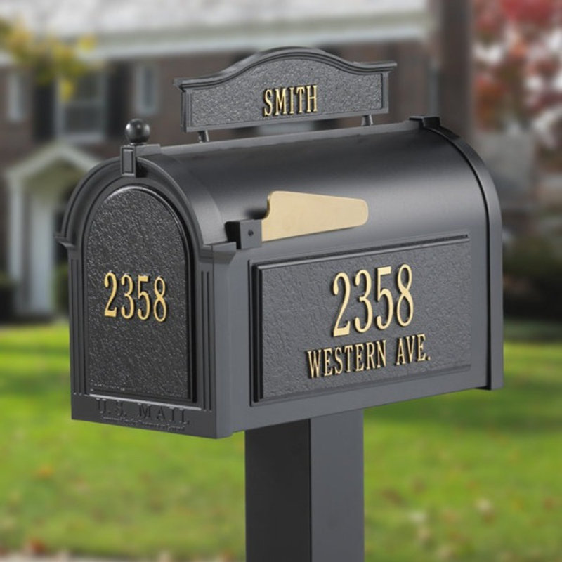 Capitol mailbox door panel - Black/Gold, Yes, Black and Gold