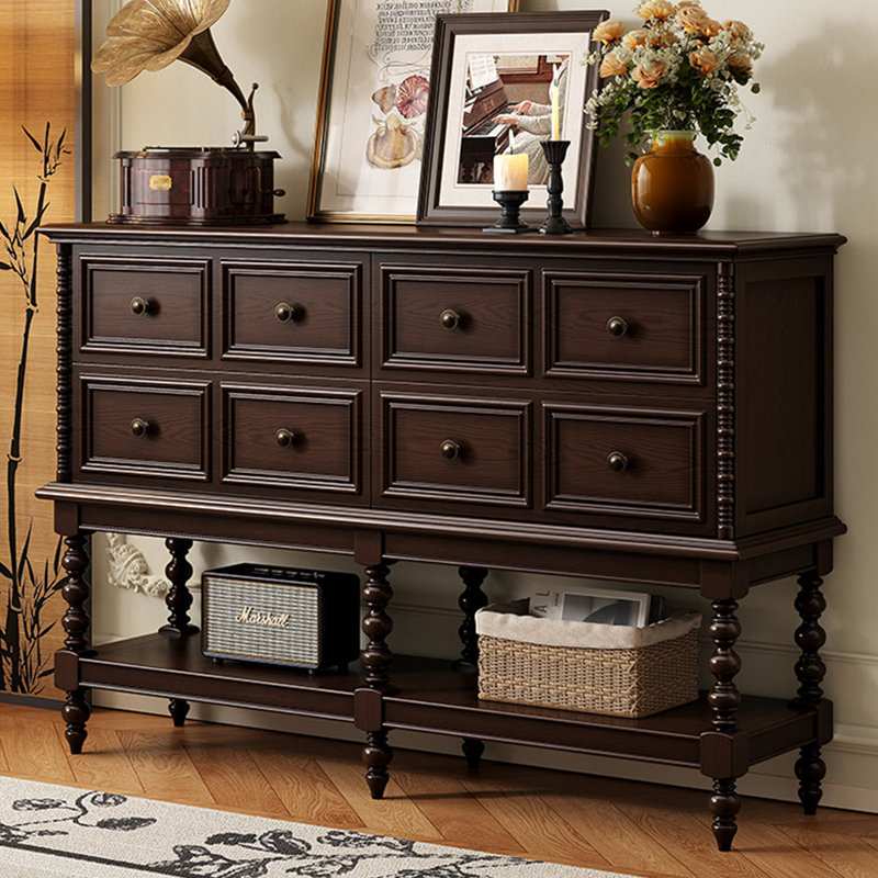 Console américaine de style américain, H 39,4 po x l 70,9 po x P 15,7 po, Marron foncé
