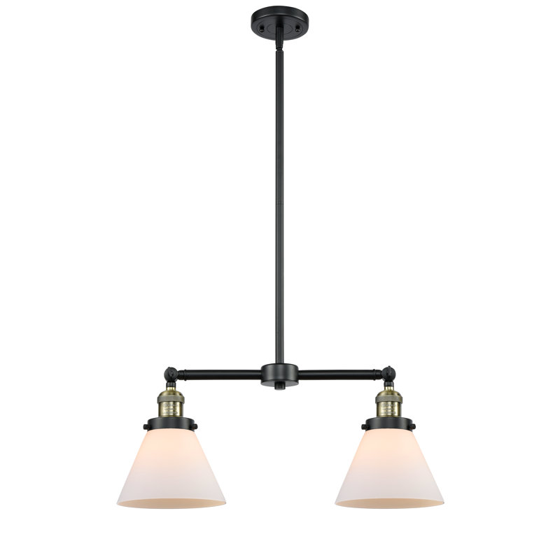 Callahan 2 - Light Kitchen Island Pendant, Black Antique Brass, Matte White Cased, No Bulb Included