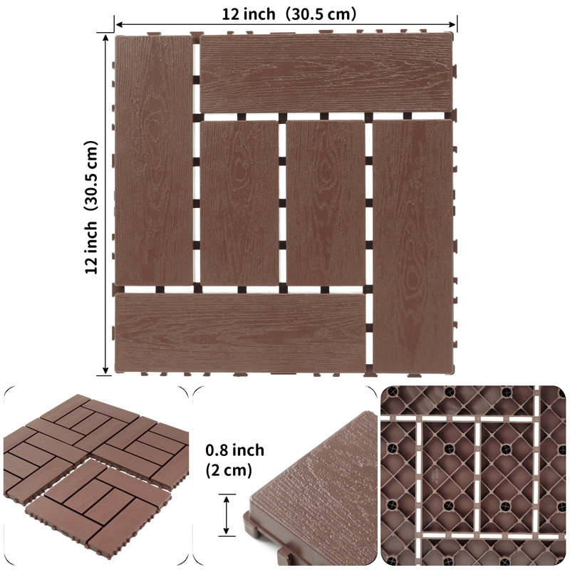 Carreaux de terrasse 12 po Zz, Brun