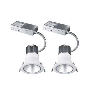 E2 Lighting 4-Inch Premium Commercial Deep-Cup Recessed LED Downlight, Anti-Glare, 3 Adjustable Wattages, 3CCT, 2-Pack