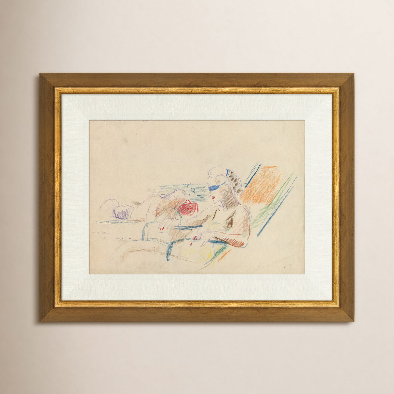Woman Seated Poolside Painting
