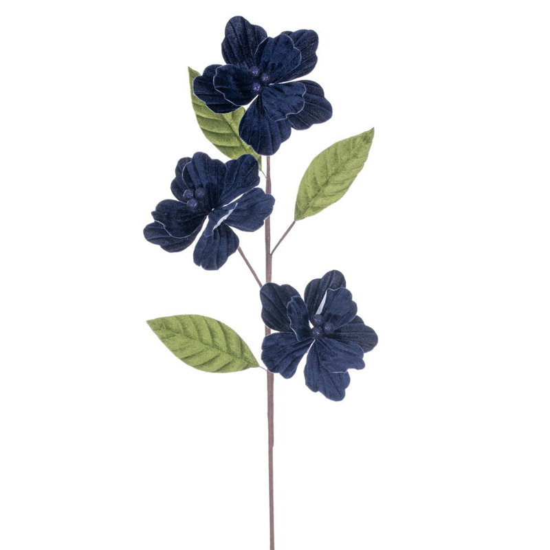 Trio de velours 6 po x 28 po Amaryllis Il comprend trois pièces par sac., Bleu foncé