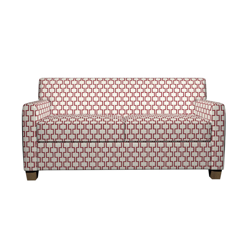 Tissu de lin géométrique, Rouge 1