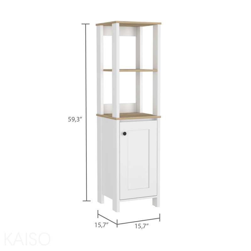 Armoire à linge à 4 tablettes, Blanc