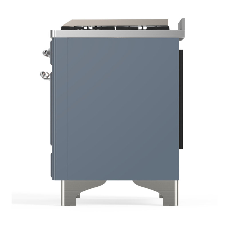 Majestic III Series 48 Inch Dual Fuel Range with 5 Sealed Burners, Griddle, Frenchtop in Matte Graphite (Liquid Propane, Burnished Trim)